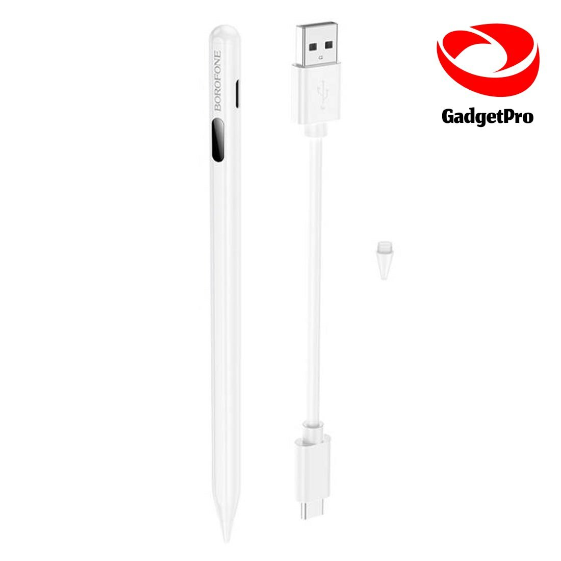 Активный стилус Borofone BG100 Stylus Pen с тонким наконечником, сенсорный, серебристый — фото 1