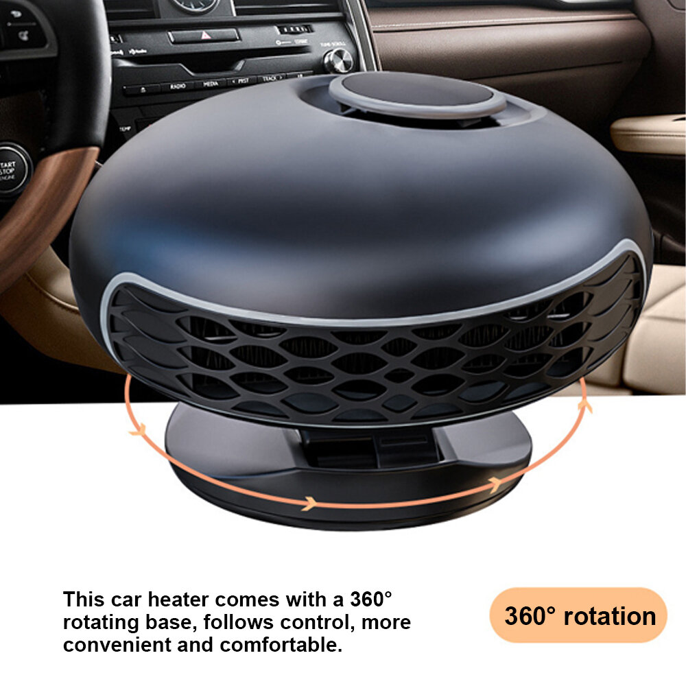 Изображение Portable Car Heater, 2-in-1 Defroster Heater for Car, 12V/24V Fast Heating or Cooling Fan with 360 Degree Rotary Base