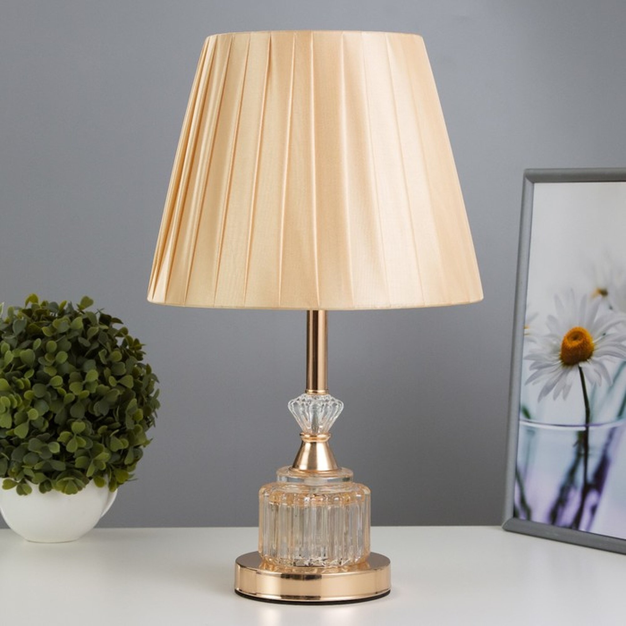 Настольная лампа с подсветкой 16885 1 Е27 40Вт золото 22х22х40 см