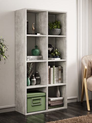 Изображение товара Стеллаж MFMaster Uno-91, бетон, для зонирования и хранения, современный стиль, ЛДСП, 116,4×58×25 см