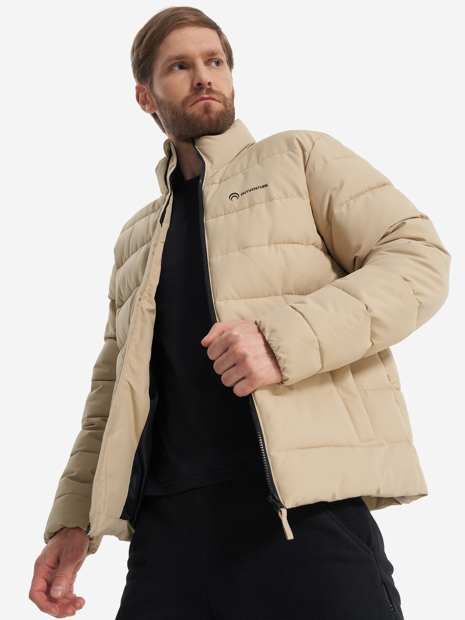 Пуховик OUTVENTURE Men's Faux down Jacket, размер 50, песочный