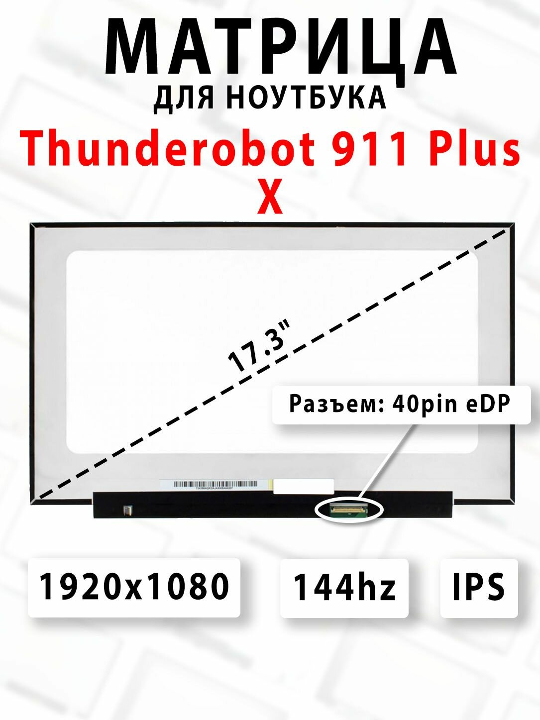 Матрица для ноутбука Thunderobot 911 Plus X - (1920x1080 - 144Hz)