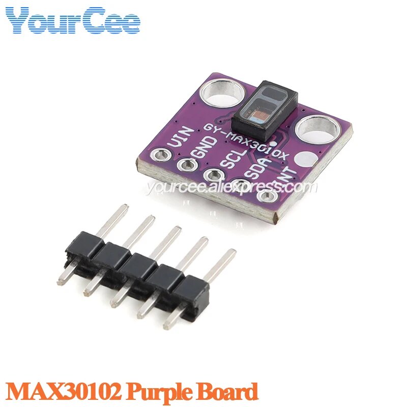 5 шт./1 шт. MAX30102 MAX30100 модуль датчика сердечного ритма сверхнизкая мощность импульс обнаружения сердцебиение концентрация кислорода в крови, 1pc, MAX30102 Purple PCB
