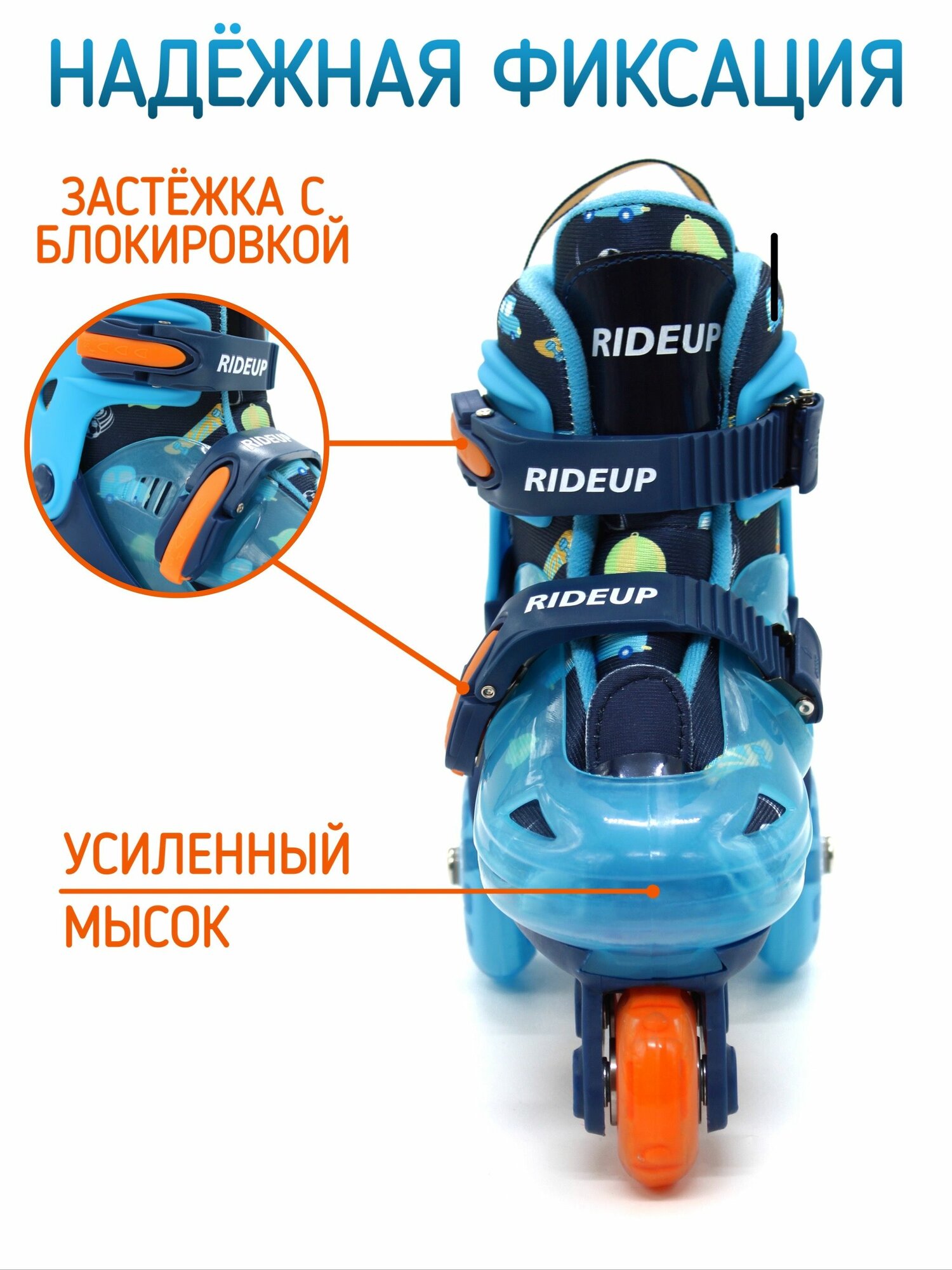 Роликовые Коньки Xiaomi Роликовые коньки RIDEUP, для детей, с комплектом защиты, синие