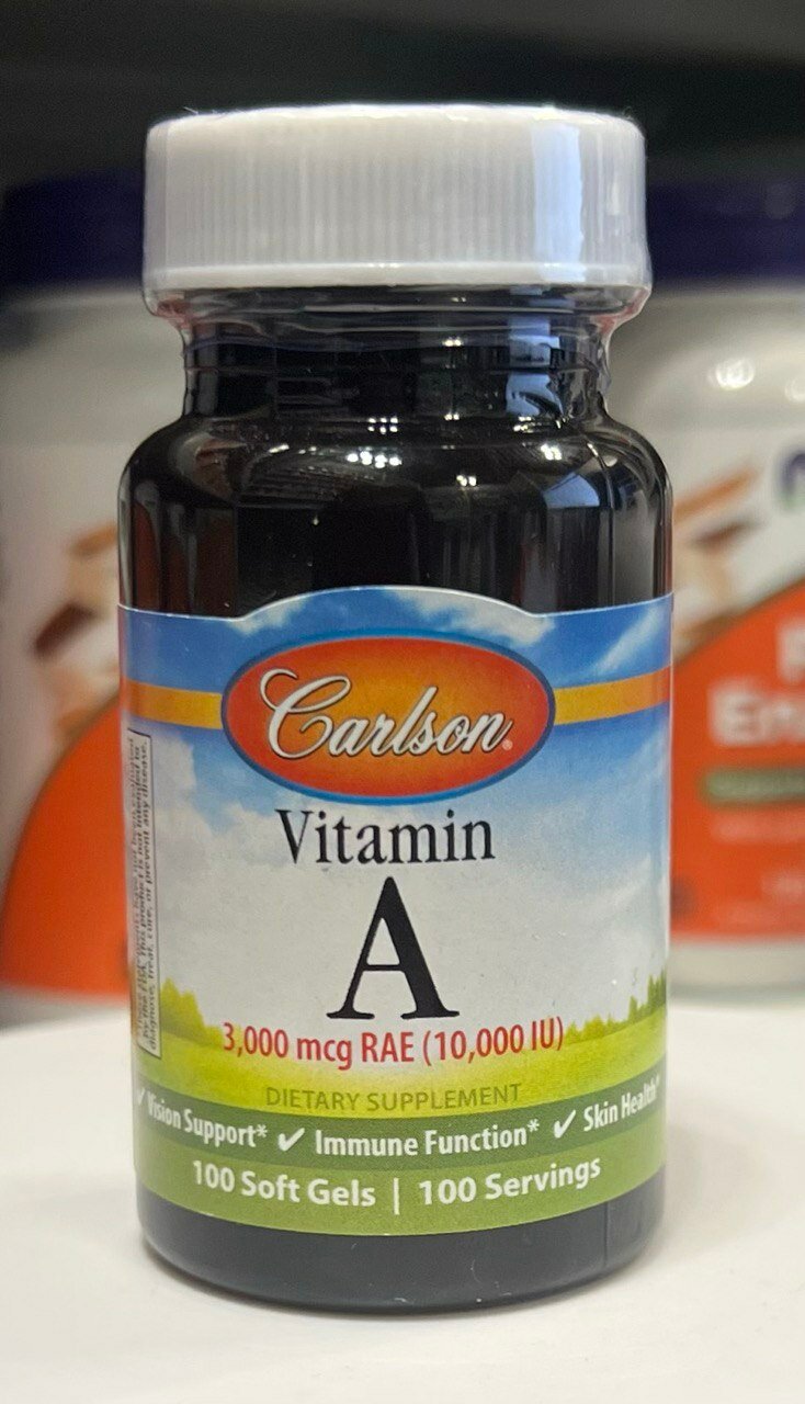 Carlson Labs Vitamin A 3000 mcg RAE 10 000 UI  Витамин A 100 гелевых капсул