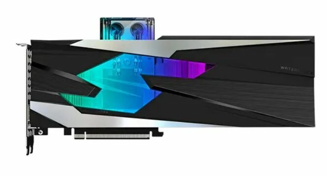 Видеокарта GIGABYTE GeForce RTX 3080 GAMING OC WATERFORCE WB (GV-N3080GAMINGOC WB-10GD) - PCI-E 4.0, 10 ГБ, GDDR6X, 320 бит, DisplayPort x3, HDMI x2, GPU 1440 МГц