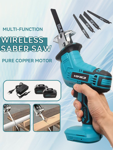 Изображение товара Перезаряжаемая возвратно-поступательная пила/перезаряжаемая ручная бензопила, 21 В, 2 литий-ионных аккумулятора