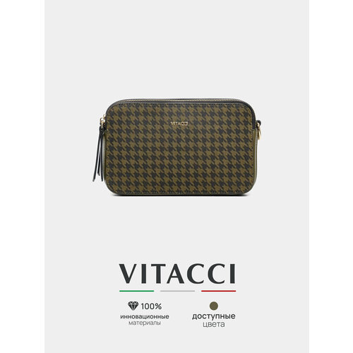 фото Сумка кросс-боди vitacci, фактура матовая, гладкая, хаки
