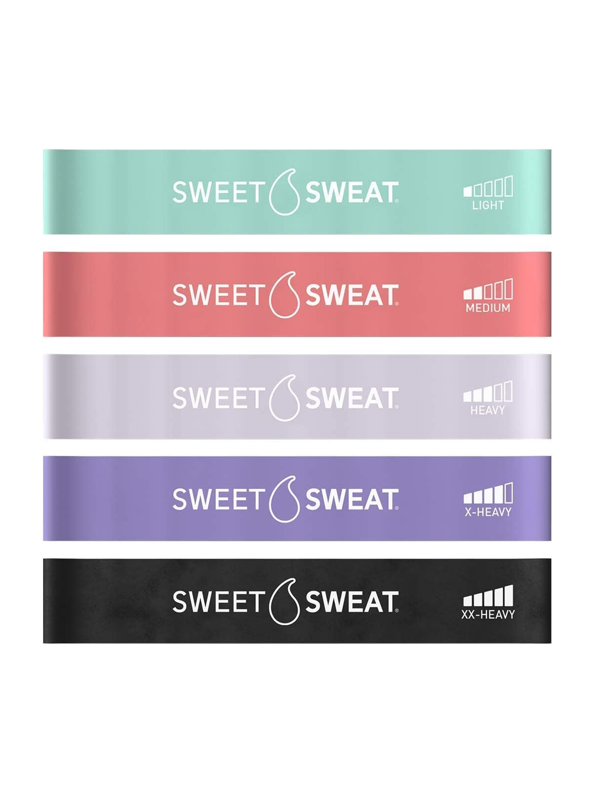 Фитнес-резинки Sweet Sweat, 5 штук, для упражнений на бедра и ягодицы для приседаний