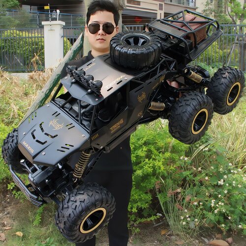 Изображение товара 6 колёсный внедорожник 4 WD на пульте ДУ (радиоуправляемая машинка, полный привод) - чёрный