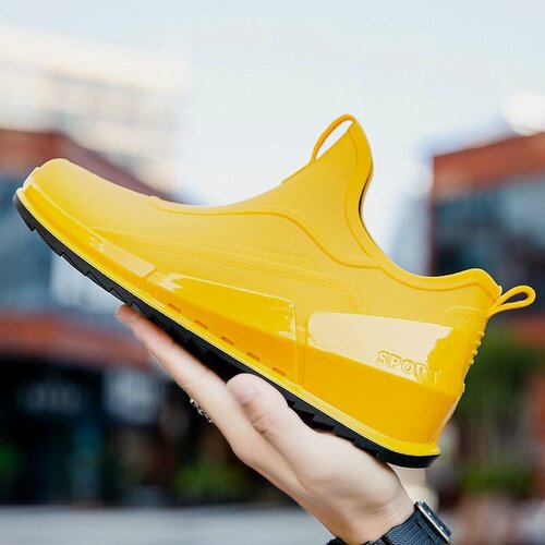 Изображение товара Полусапожки, немецкие спортивные резиновые сапоги, мужские короткие водонепроницаемые ботинки, теплые нескользящие низкие резиновые сапоги, обувь для кухни, рыбалкиРазмер обуви. EU:42