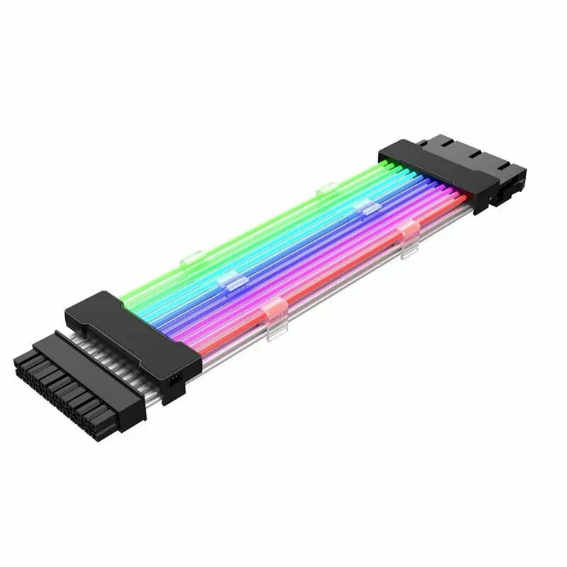 Комплект кабелей-удлинителей для блока питания компьютера 18AWG ARGB Sync, ATX 24PIN VGA, GPU, PCI-E 8PIN 6Pin RGB, кабели для модулей ПК