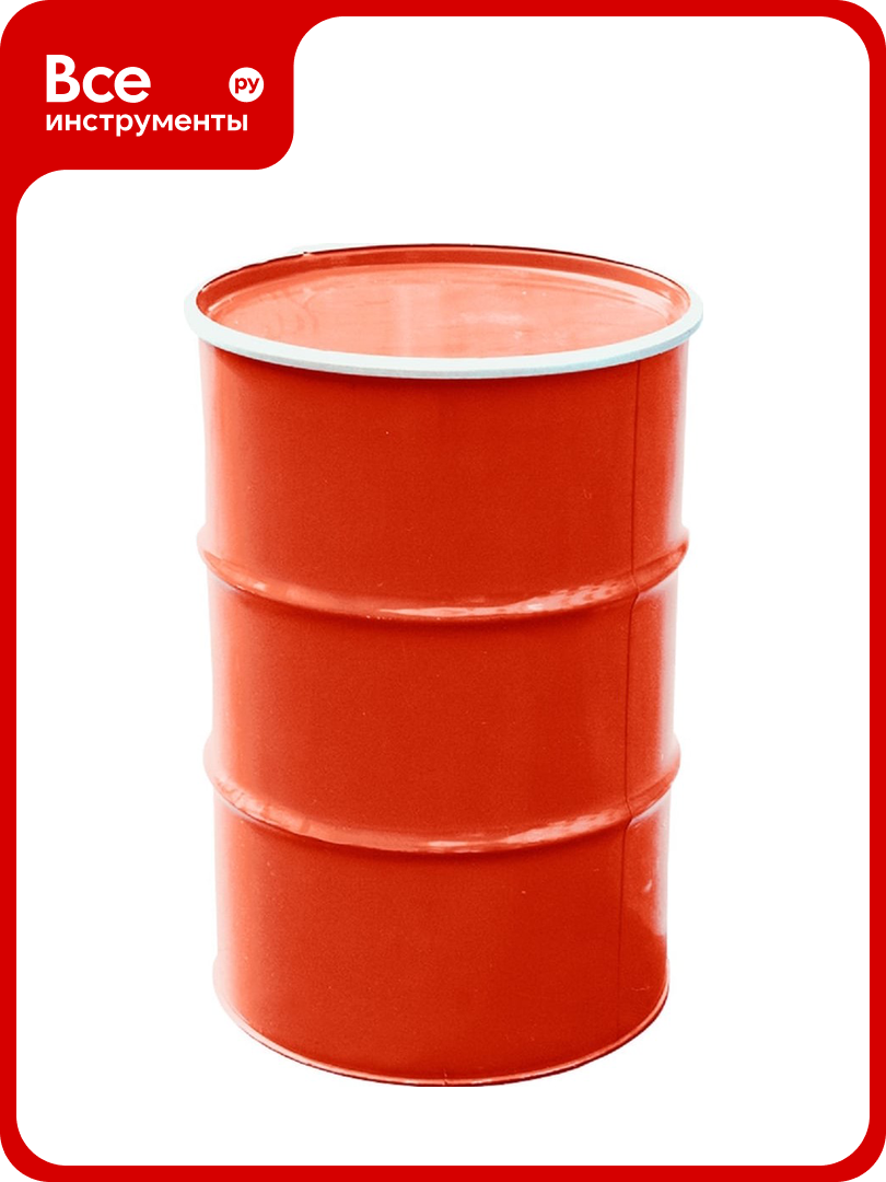 Металлическая бочка с крышкой и обручем Тара. ру 210 л, RAL 3020 цв. красный 26683