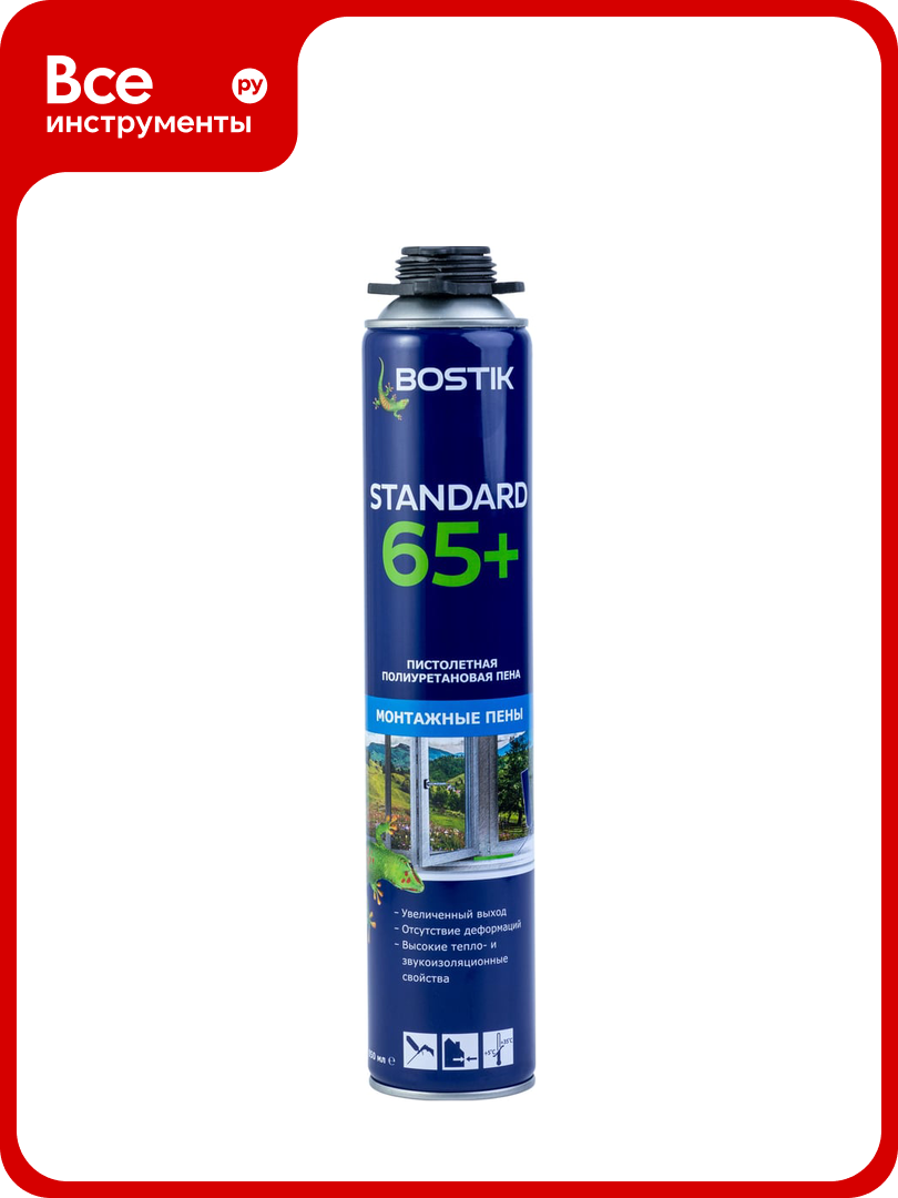 Пена пистолетная полиуретановая Bostik Standard 65+ 850 мл 20020019