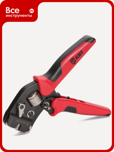 Изображение товара Торцевые пресс‑клещи КВТ ПКВк‑16т 74595, легко – профессиональный инструмент для втулочных наконечников