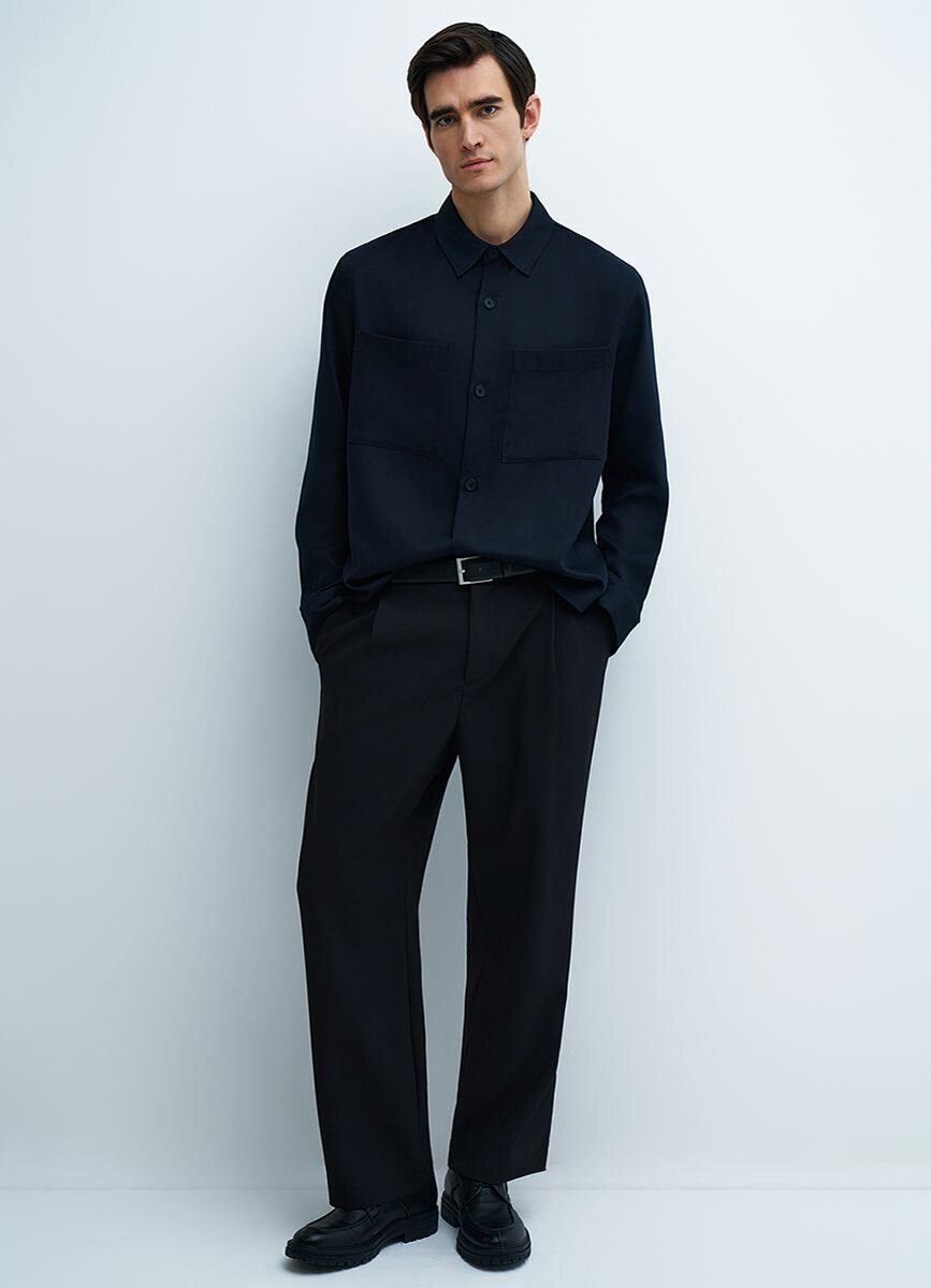 Рубашка O'STIN Весна-лето 2025, размер XL, черный