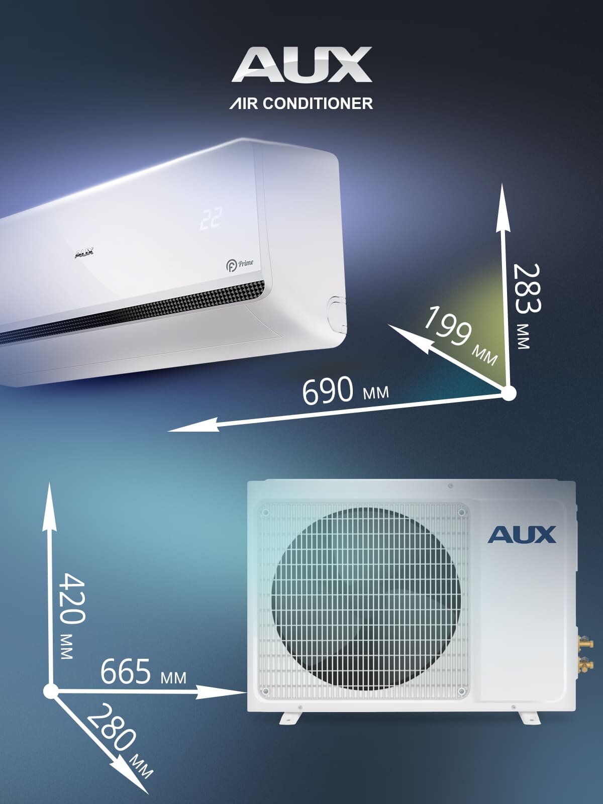 Настенный кондиционер AUX ASW-H09A4/FP-R1 + AS-H09A4/FP-R1 — фото 1
