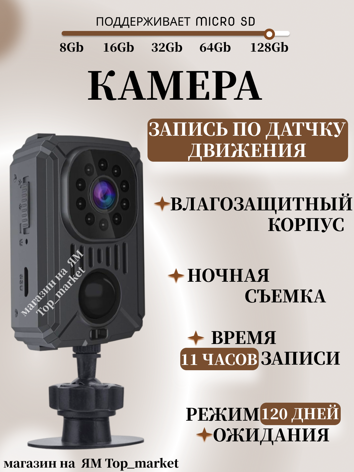 Нагрудный видеорегистратор SPECCAM MD31, камера с датчиком движения HD 1080P, запись до 11 часов 1500mAh