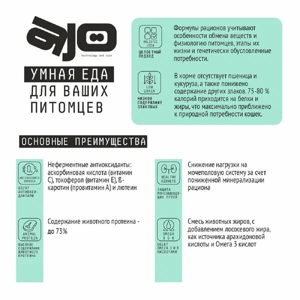 AJO Cat 1,5 кг Sterile Weight Control Сухой полнорационный корм для стерилизованных кошек контроль веса — фото 1