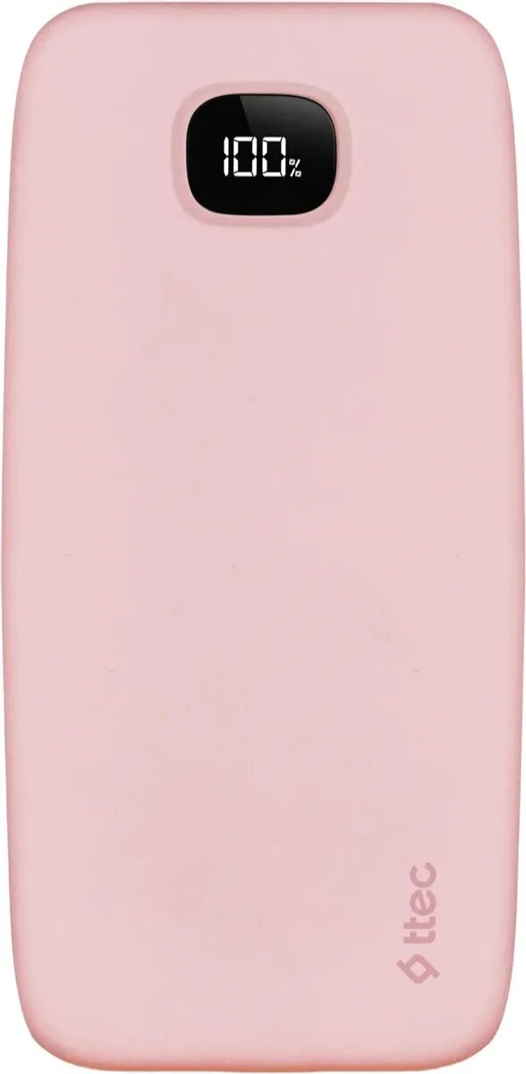 Внешний аккумулятор (Power Bank) TTEC ChargeUp Pro LCD, 10000мAч, розовый [2bb209tp]