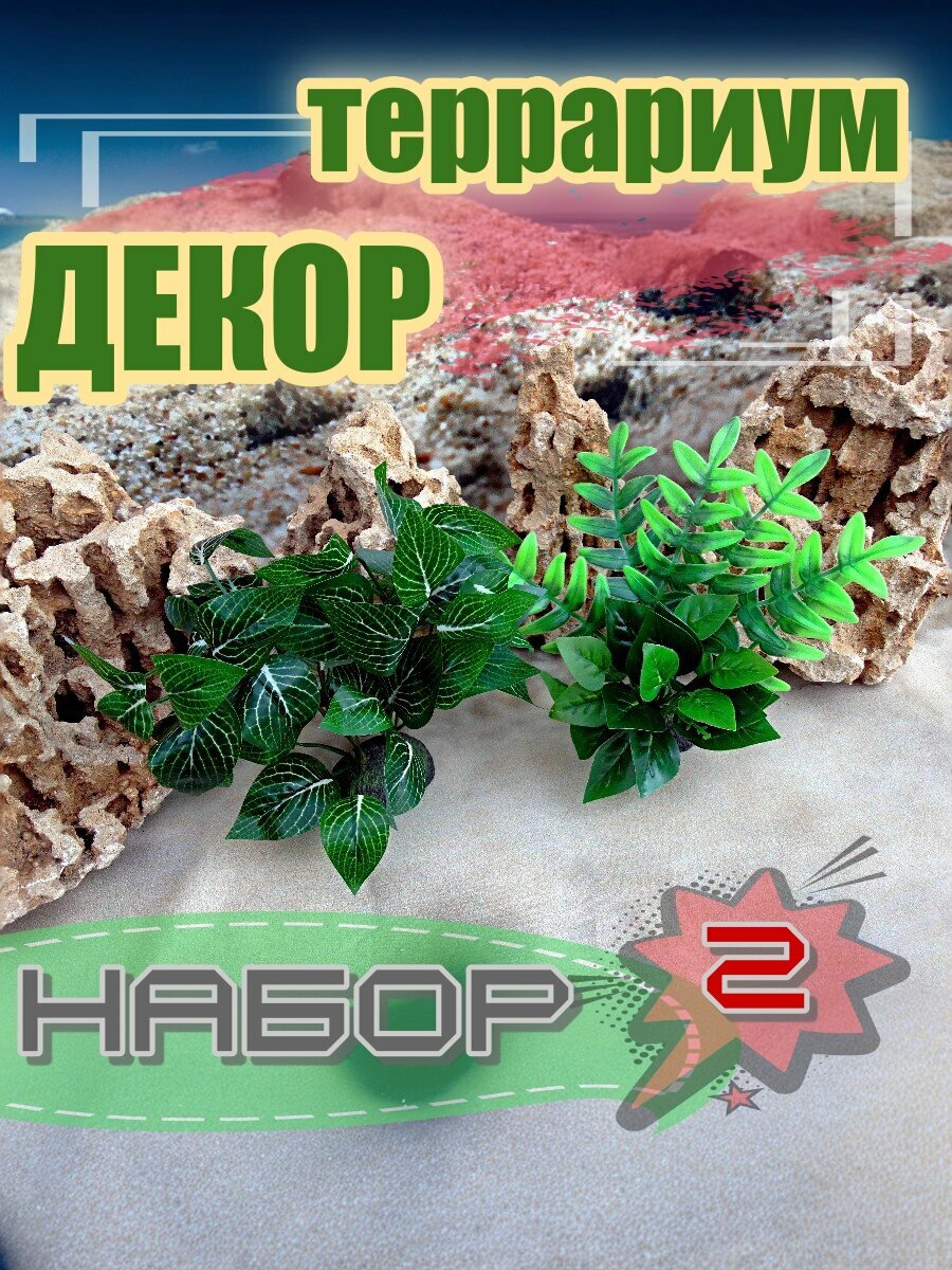 Набор декор Террариум 2 шт для рептилий и амфибий ручная работа