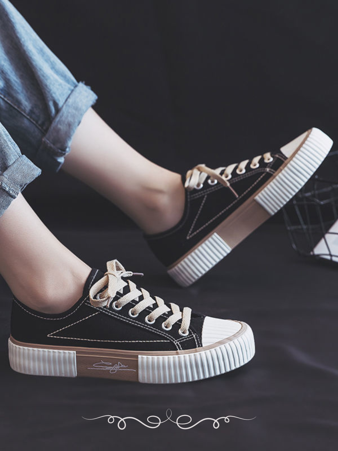 Кеды , полнота B (US)/ на среднюю стопу, размер 43, черный/белый — фото 1