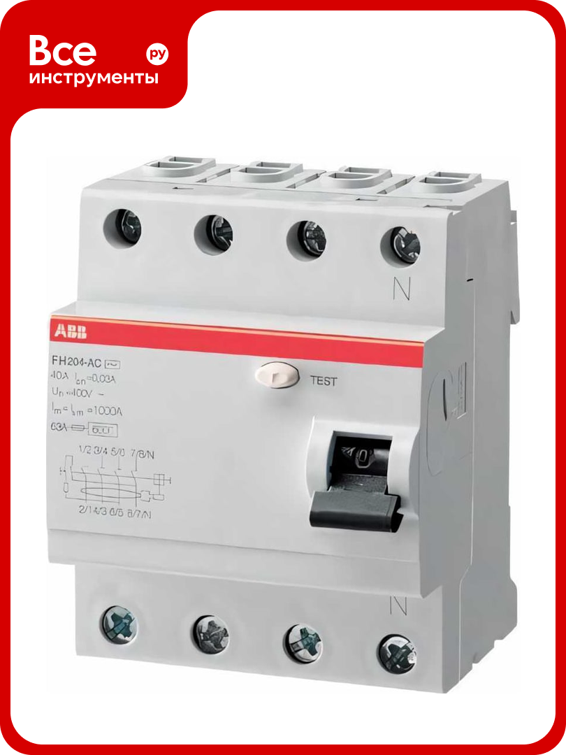 Выключатель диф. тока ABB 4мод. FH204 AC-40/03 2CSF204003R3400