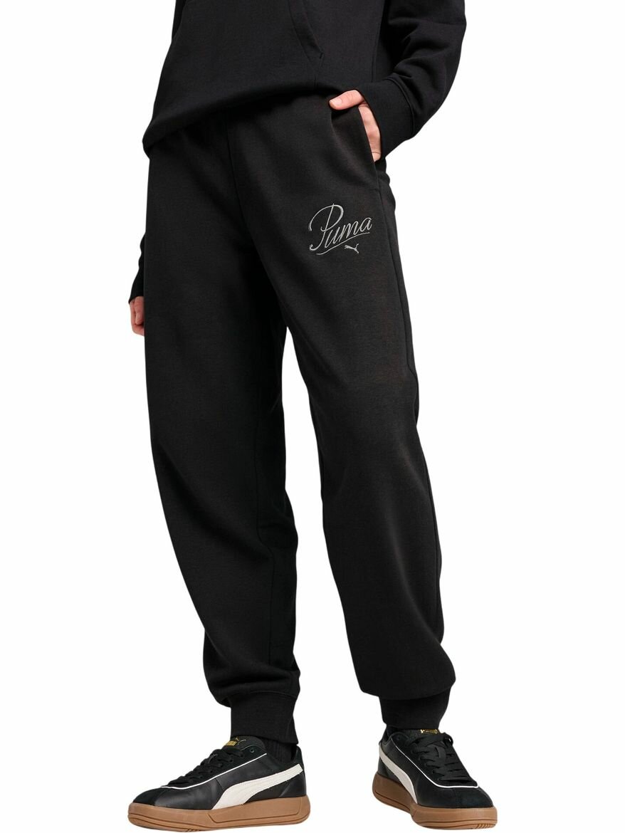 Брюки PUMA ESS SCRIPT Comfort Sweatpants TR cl, размер M, черный
