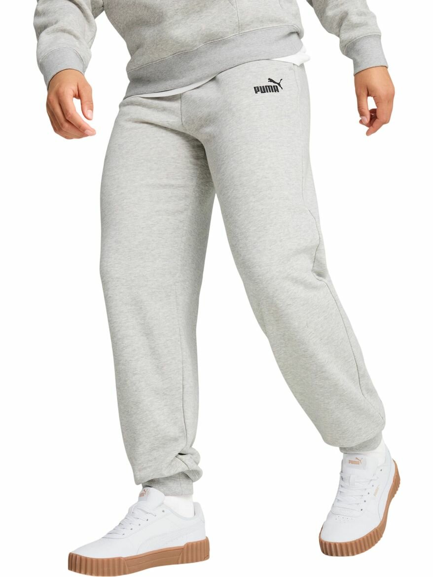 Брюки джоггеры PUMA ESS Small No. 1 Logo Comfort High-Waist Sweatpants, размер M, серый