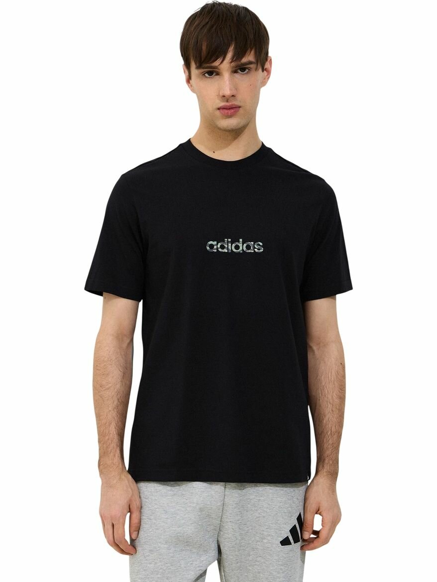 Футболка спортивная adidas Camo Linear Graphic T-Shirt, размер S INT, черный