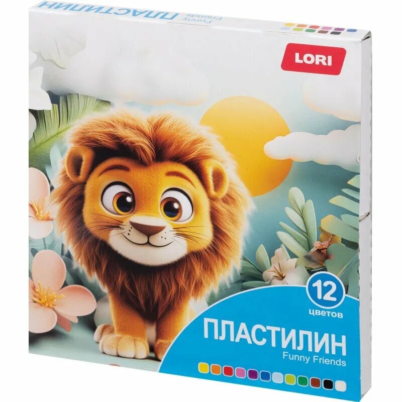 Пластилин FUNNY FRIENDS 12 цв, 15 гр, пенал Плф-007 набор, 2305831