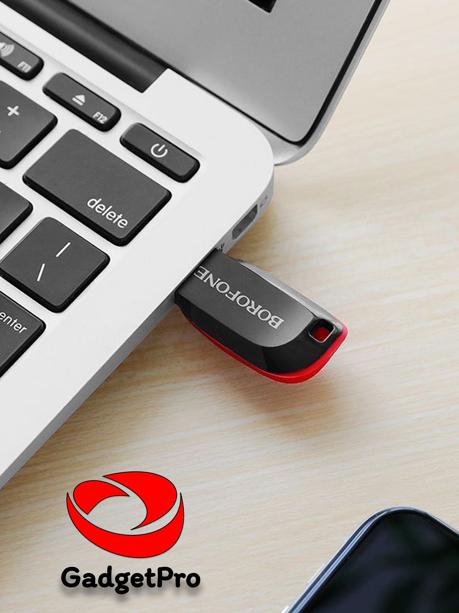 Флеш-накопитель Borofone BUD2 8 ГБ USB 2.0, пластик+ABS, чёрно-красный корпус