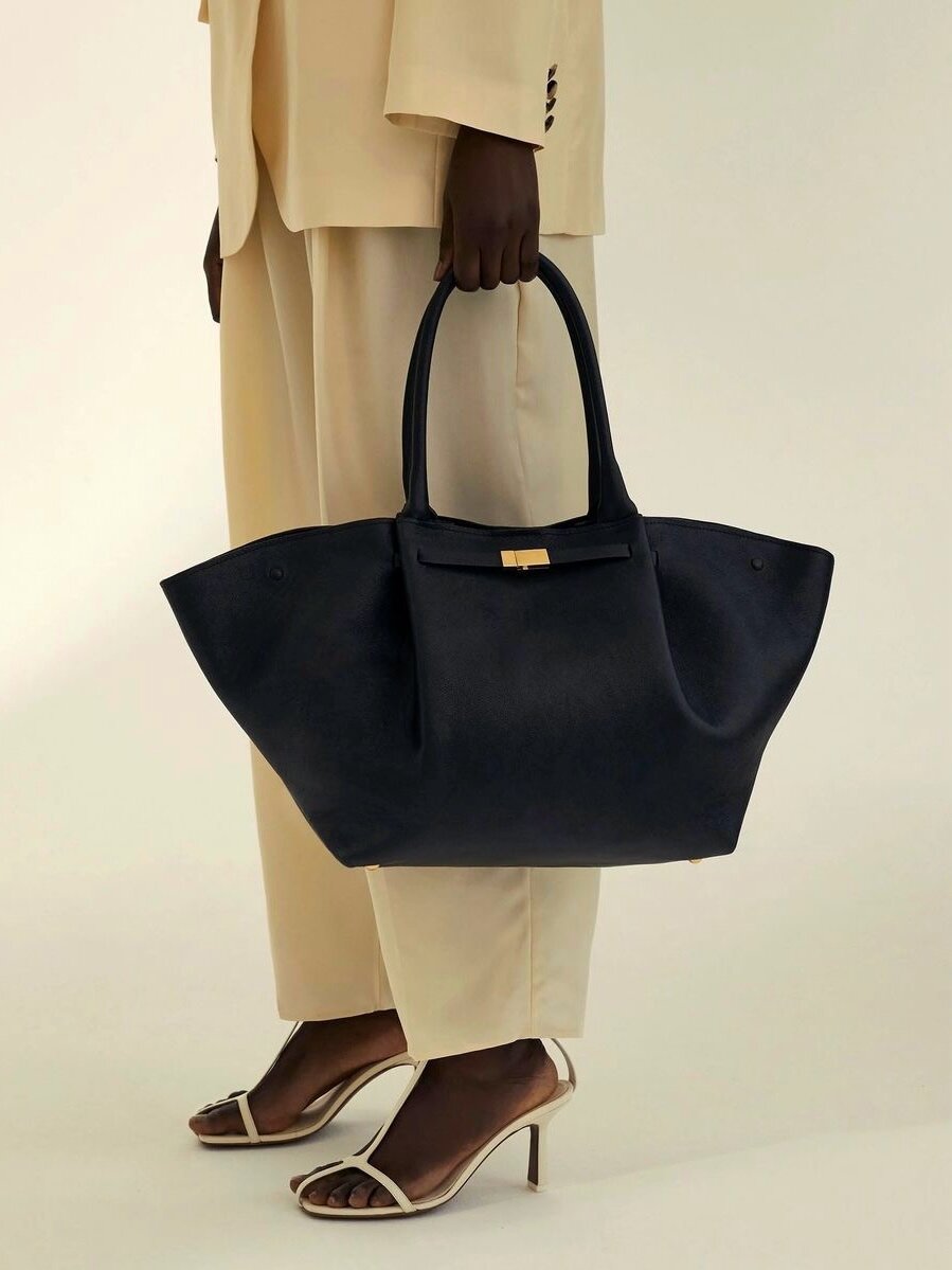 Сумка тоут M.Secret, фактура бархатистая, черный