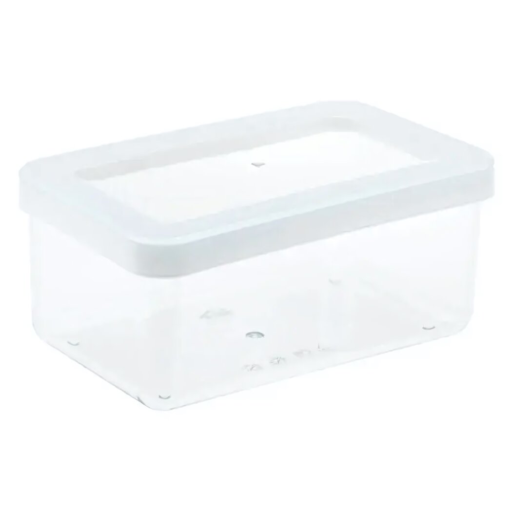 Контейнер для сыпучих продуктов «степ» 08 л прозрачный/белый герметичная крышка 16х7 см