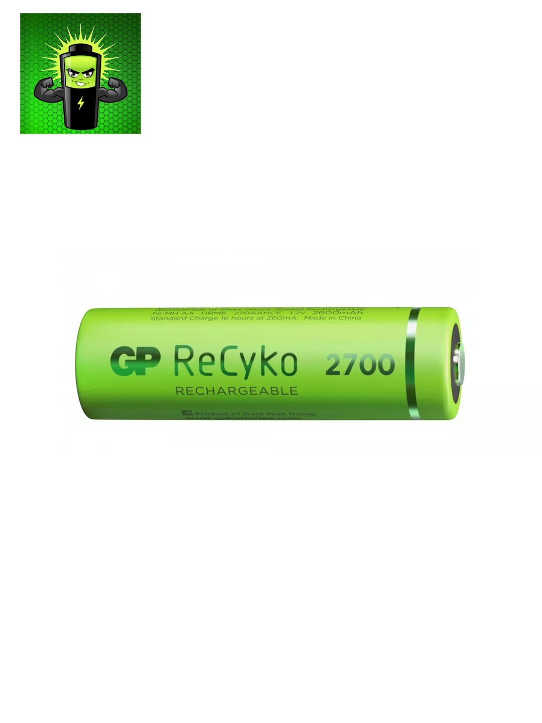 Перезаряжающиеся аккумуляторные батарейки GP AAA 950 мАч, 2 шт