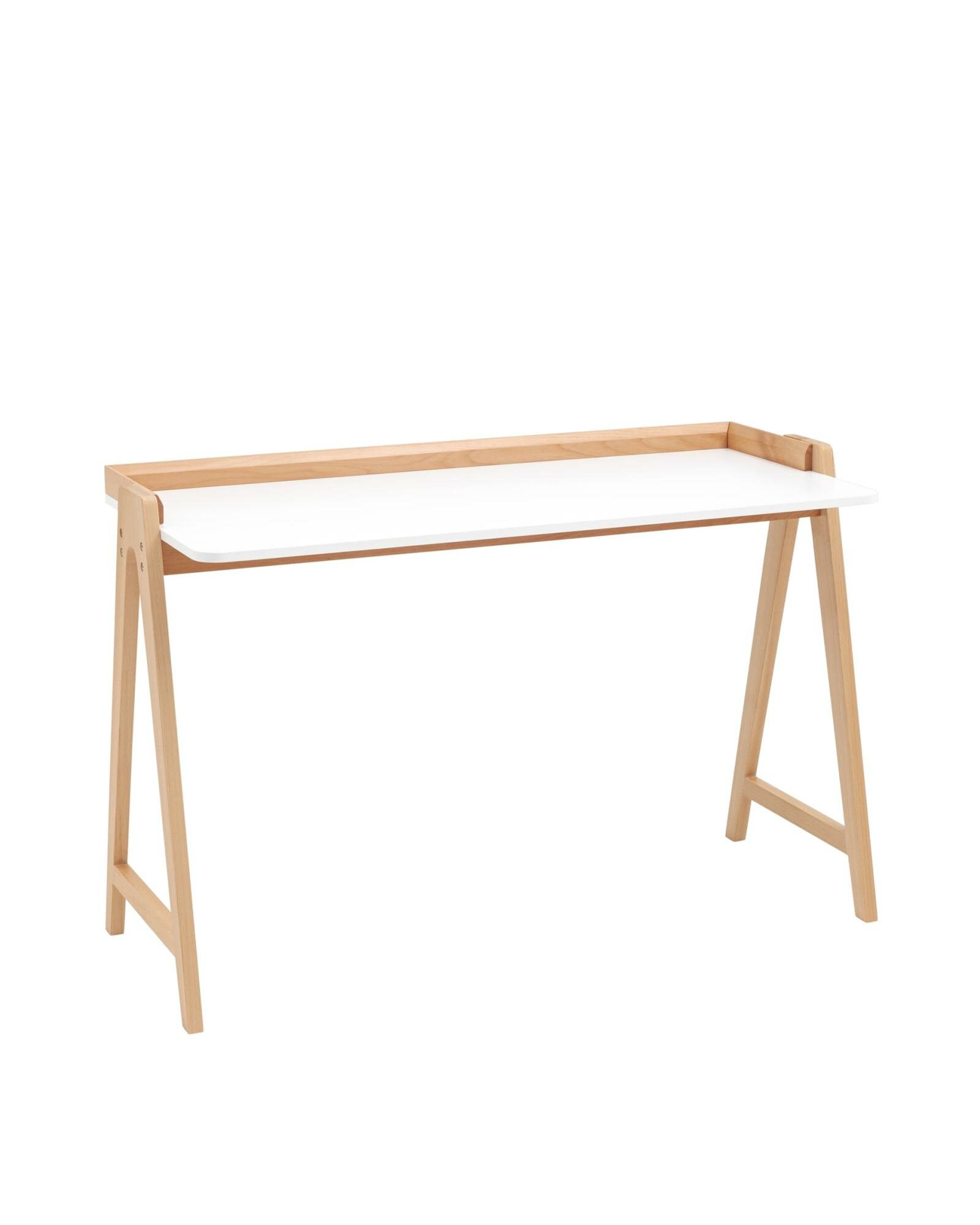 Стол письменный Pyramid 118*53 STOOL GROUP темное дерево и белый, прямоугольная столешница, ножки