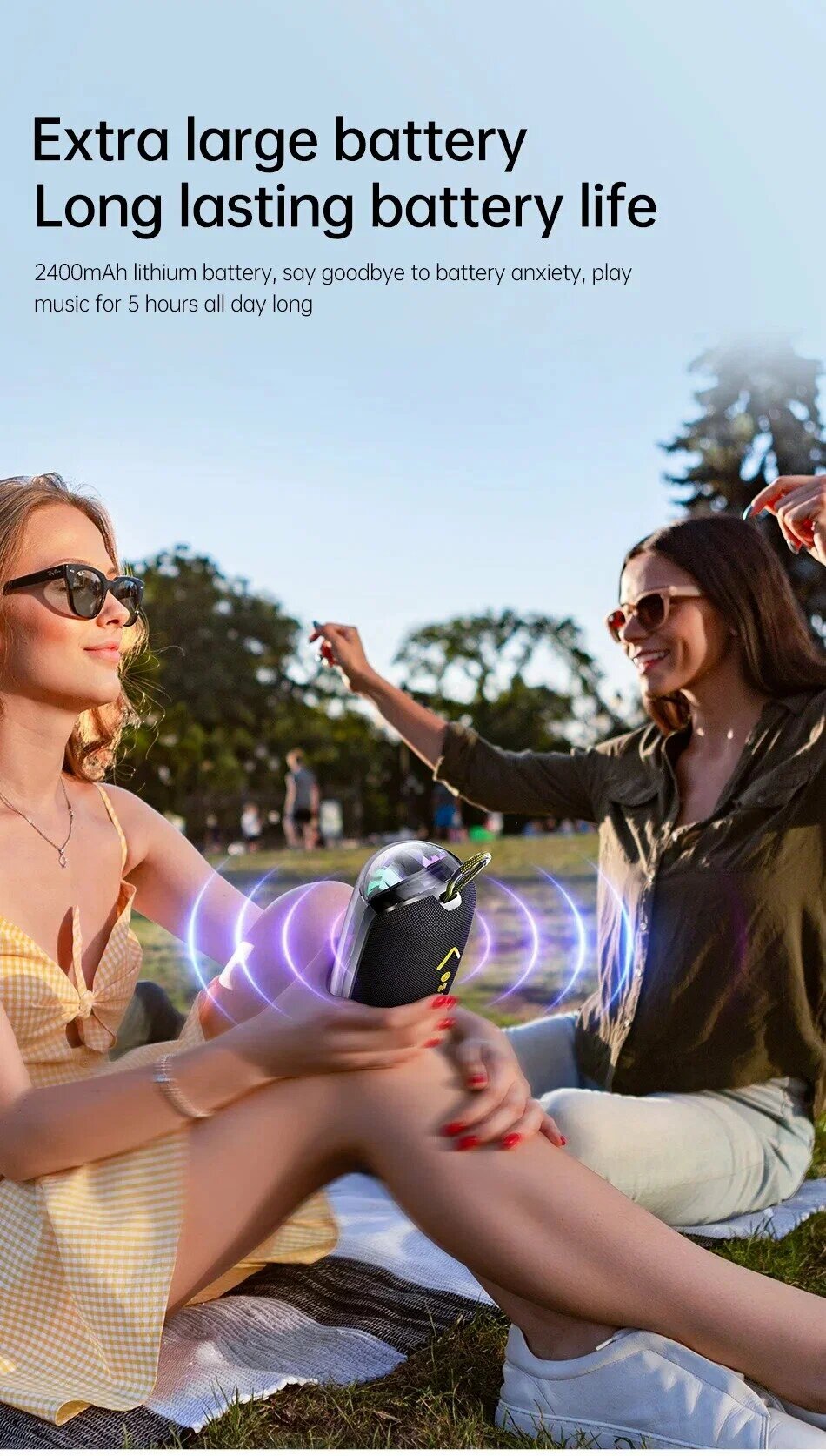 Портативная колонка Awei KA32 TWS, Bluetooth, 20W, 2400mAh, RGB — фото 1