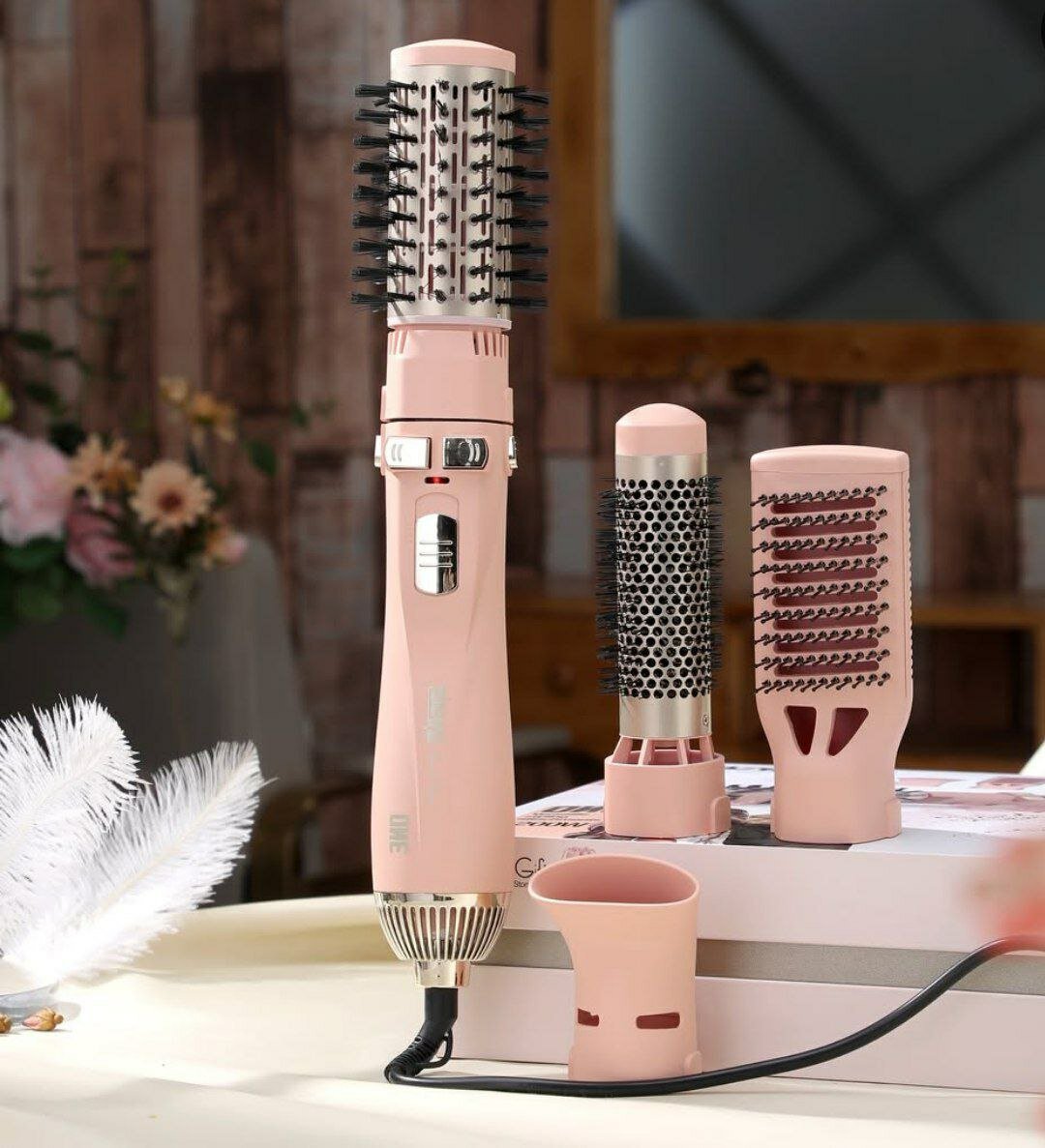 Фен-расчёска Savdo 4в1 для объёма волос, мощность 1000 Вт, ионизация