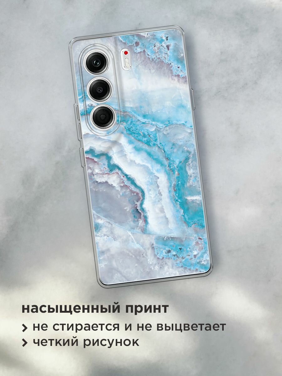 Чехол на Tecno Camon 40 Pro 5G / Текно Камон 40 Про 5G с принтом "Нежно-голубой мрамор" — фото 1
