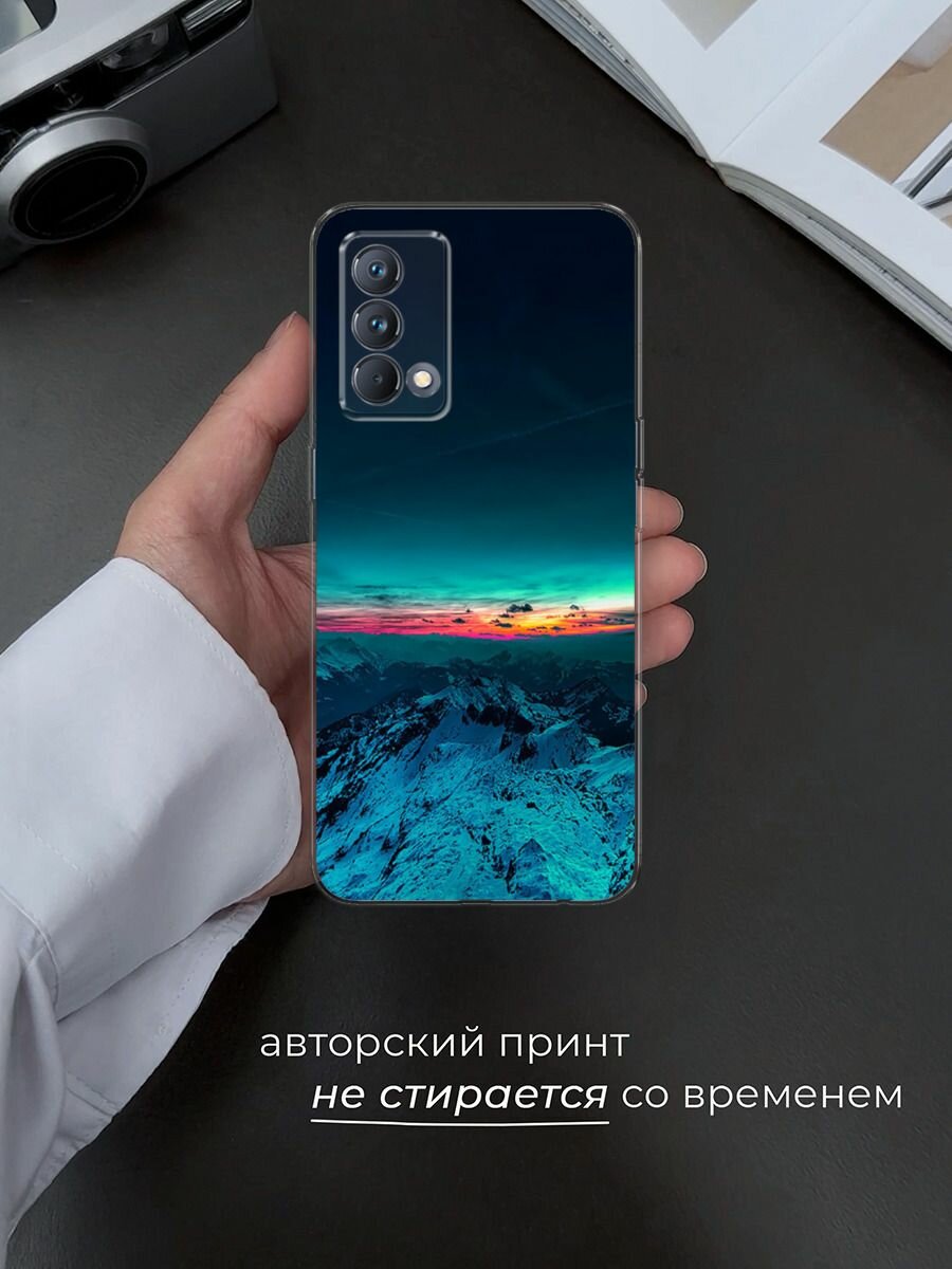 Чехол на Realme GT Master Edition / Реалми GT Мастер Эдишн с принтом "Закат в горах" — фото 1