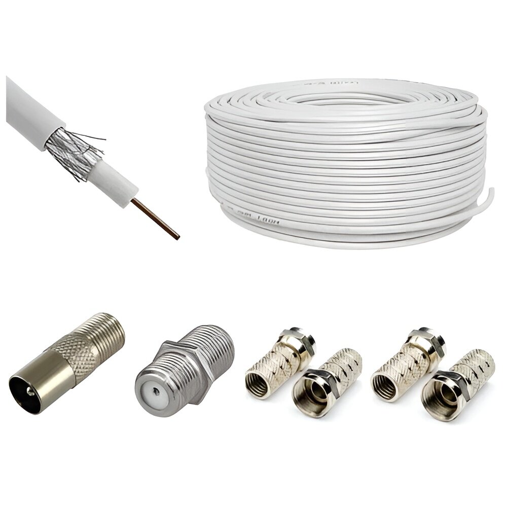 Кабель Net.on RG-6U для внутреннего и наружного применения F-коннектор длина 100 м