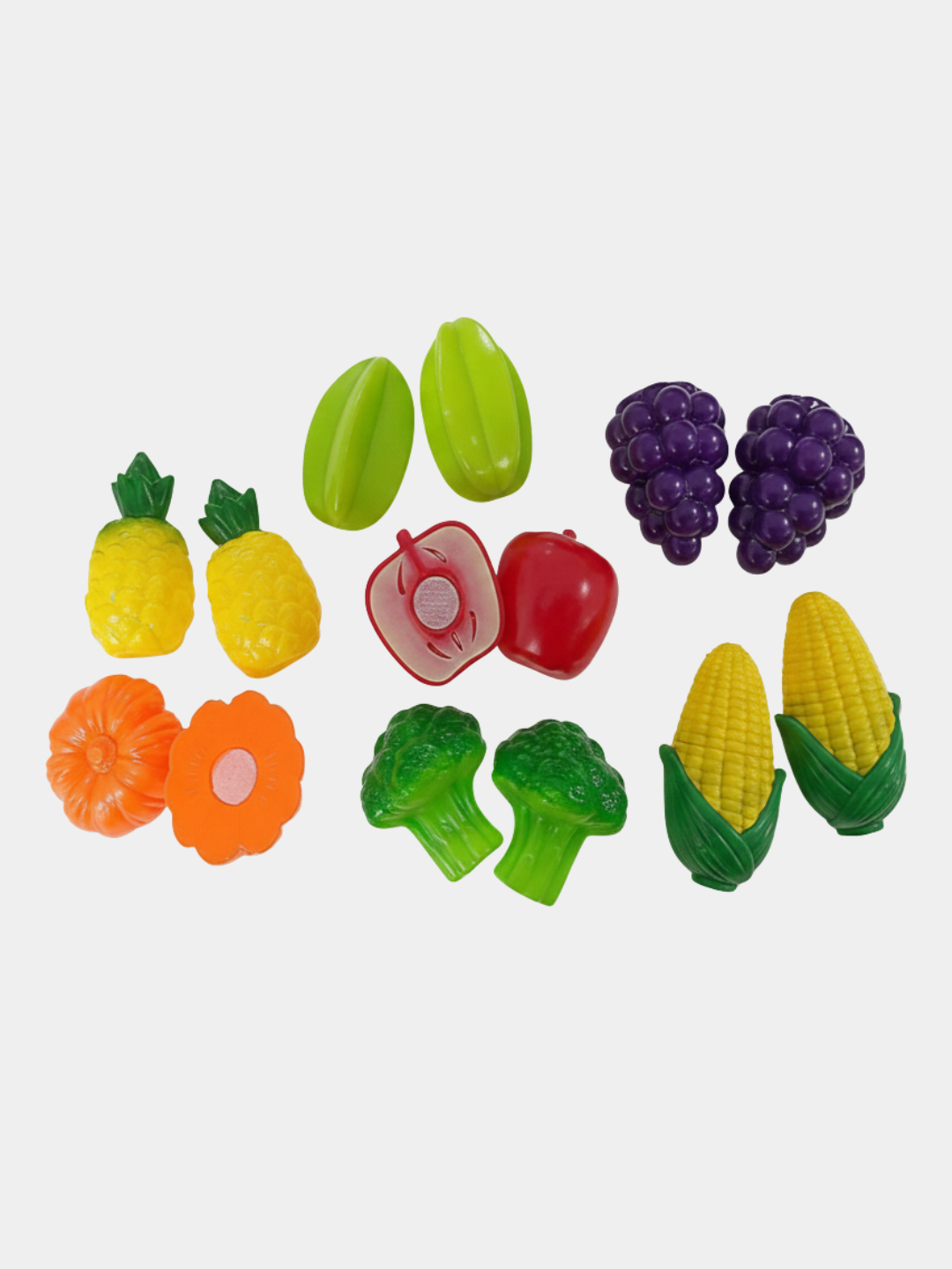 Игровой набор овощи, фрукты на липучках, развивающий набор, 7 фруктов — фото 1