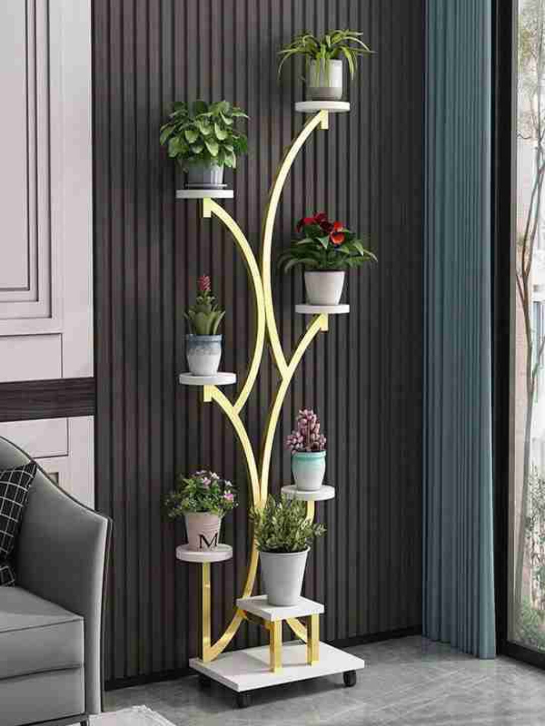 Металлическая подставка для цветов — многоярусная этажерка для растений, цветочная стойка - Бронзовый