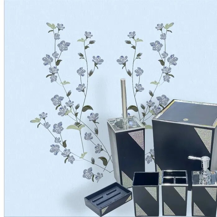 Набор для ванной комнаты, 6 предметов, белого цвета, качественная — фото 1