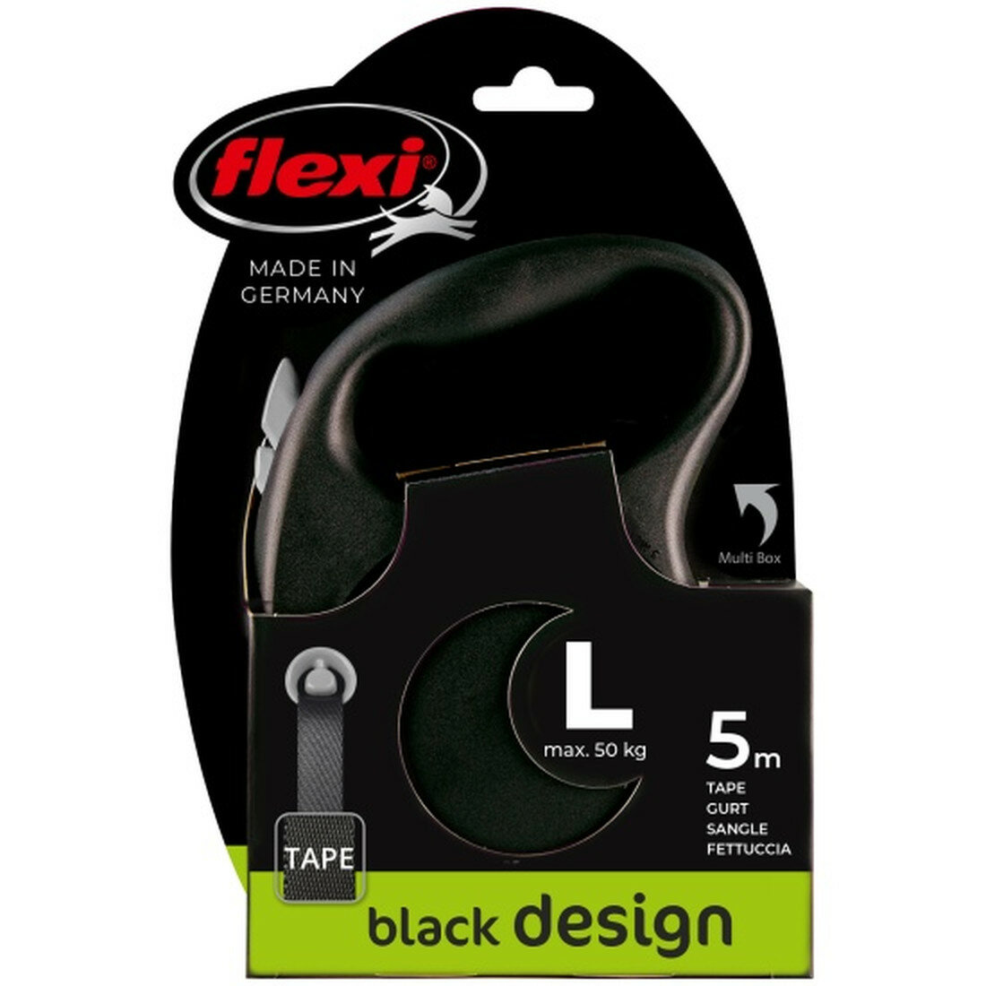 Поводок-рулетка Flexi Design tape L, 5 м, 50 кг, серебристый