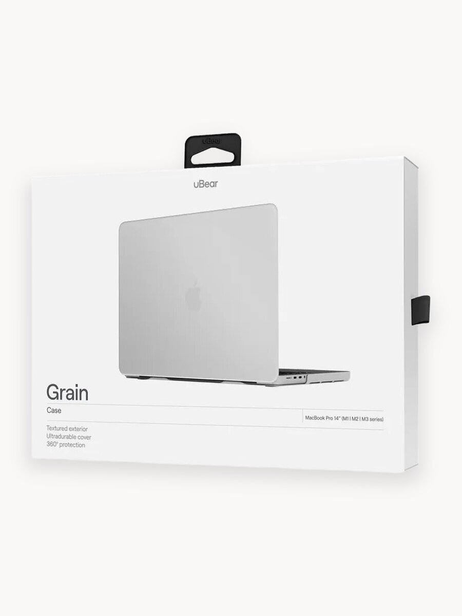 Чехол для MacBook Pro 14" (M1 | M2 | M3 | M4 series) uBear Grain Case, прозрачный матовый