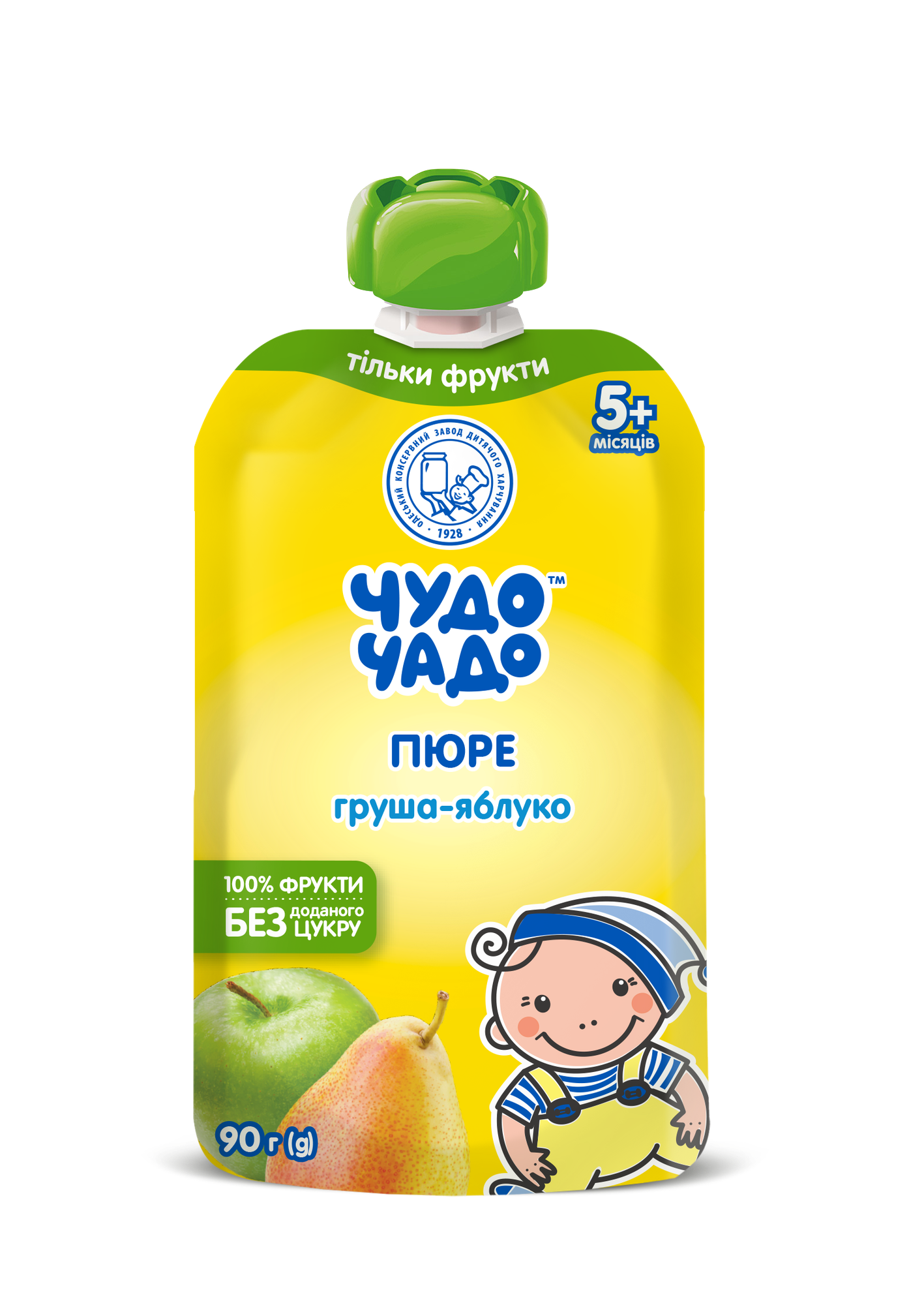 Фруктовое пюре «Чудо-Чадо» из груш и яблок без сахара, для детей с 5 месяцев, 90 г