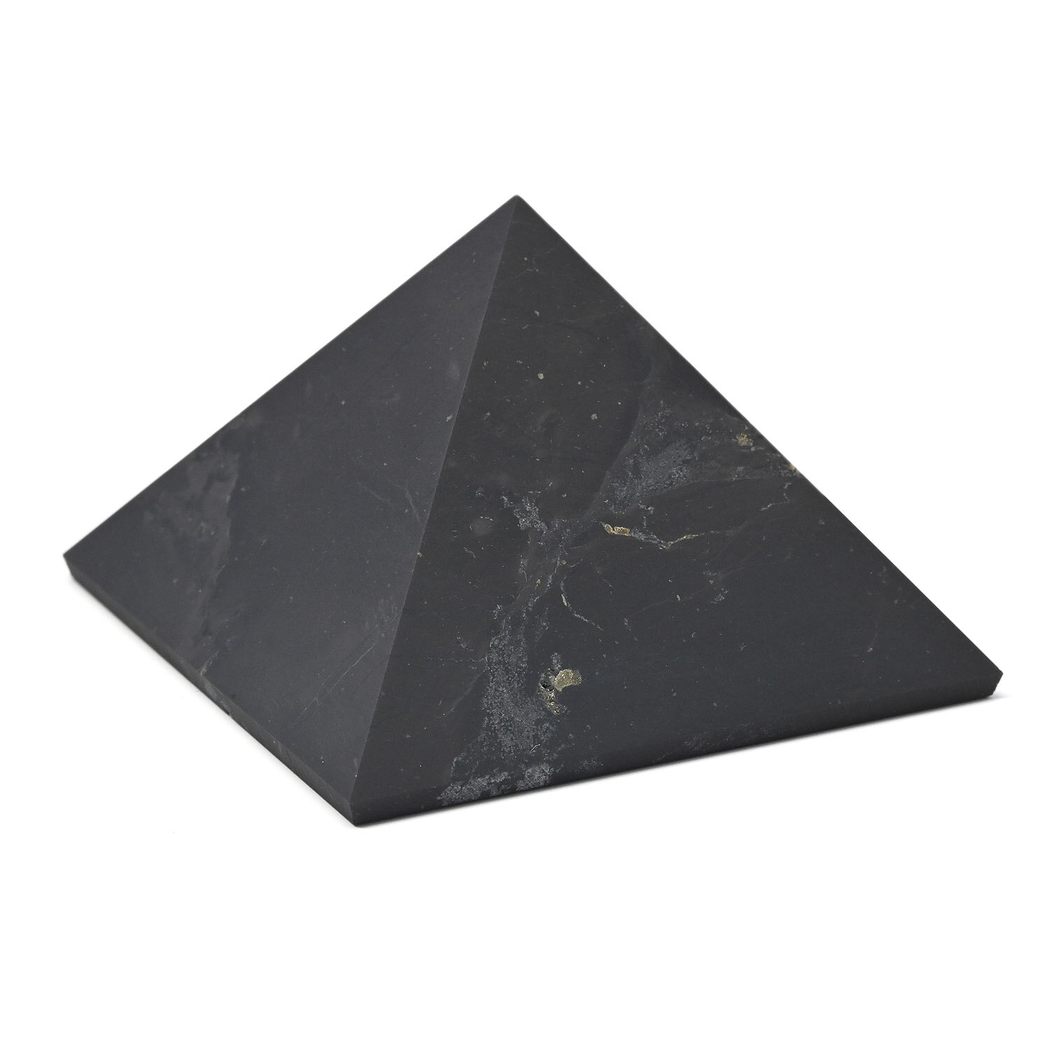 Пирамида из шунгита неполированная, размер основания 50-55мм. .
