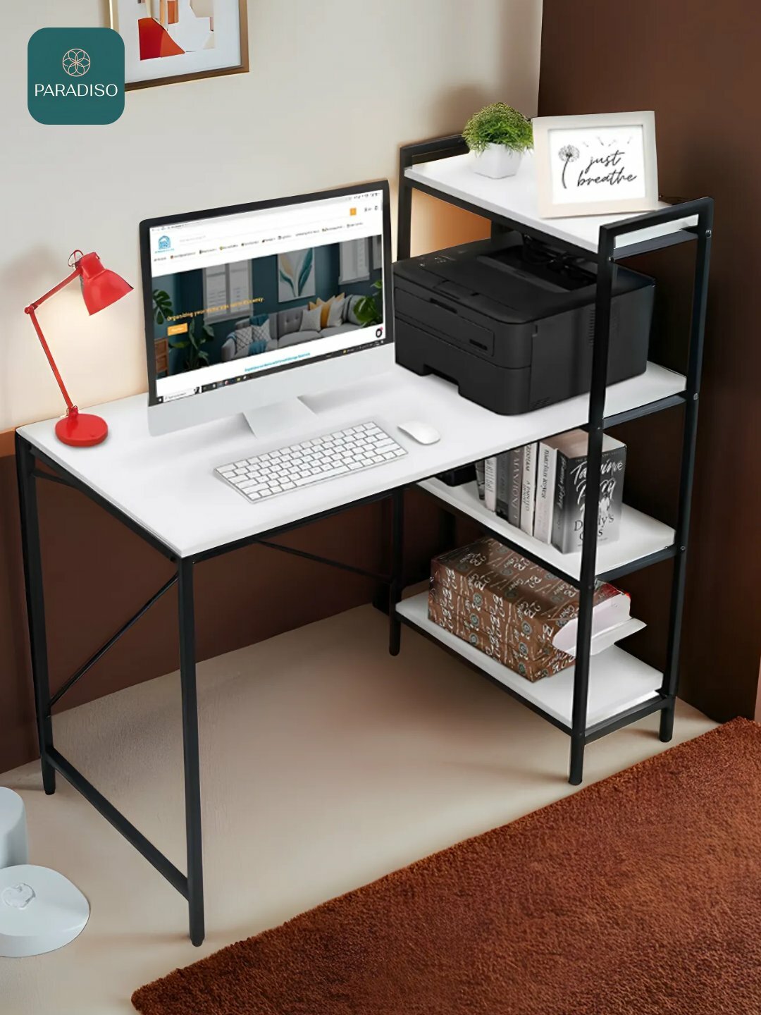 Письменный стол с полкой, для офиса, школы, компьютера , лофт — фото 1