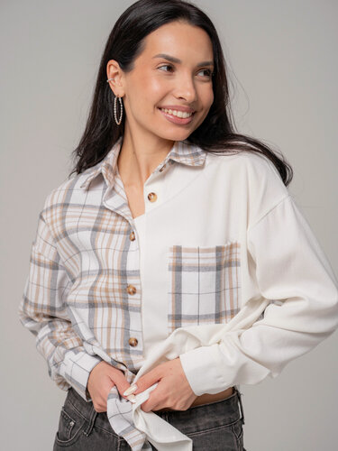 Изображение товара Рубашка вельветовая в клетку оверсайз